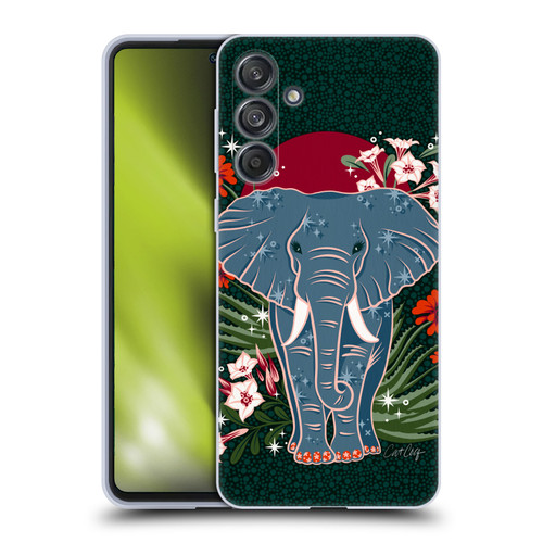 Cat Coquillette Tropical Wildlife Elephant And Aloe Soft Gel Case for Samsung Galaxy M55 5G
