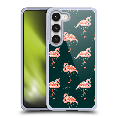 Cat Coquillette Tropical Wildlife Flamingo Sparkles Soft Gel Case for Samsung Galaxy S23 5G