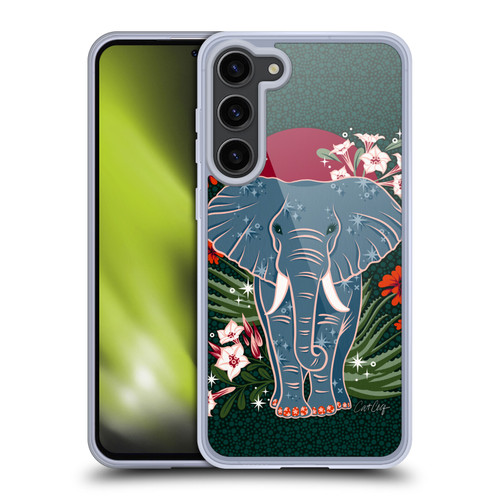 Cat Coquillette Tropical Wildlife Elephant And Aloe Soft Gel Case for Samsung Galaxy S23+ 5G