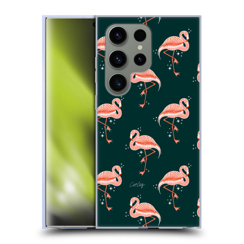 Cat Coquillette Tropical Wildlife Flamingo Sparkles Soft Gel Case for Samsung Galaxy S24 Ultra 5G