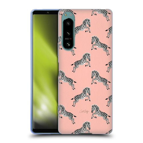 Cat Coquillette Tropical Wildlife Zebra Leap Pattern Soft Gel Case for Sony Xperia 5 IV