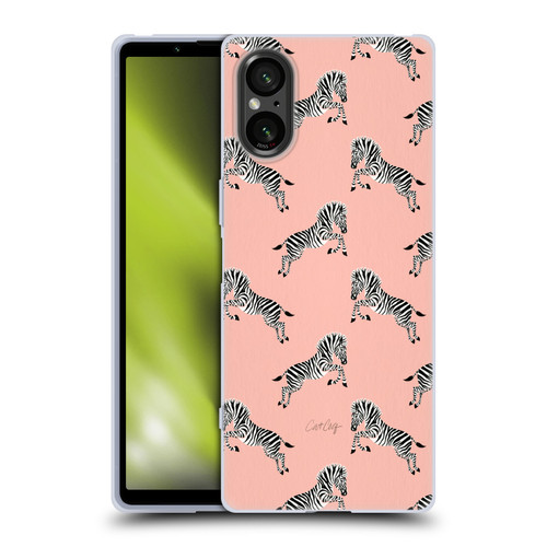 Cat Coquillette Tropical Wildlife Zebra Leap Pattern Soft Gel Case for Sony Xperia 5 V 5G