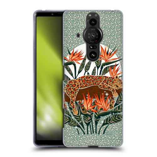 Cat Coquillette Tropical Wildlife Leopard Moonrise Soft Gel Case for Sony Xperia Pro-I