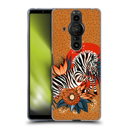 Cat Coquillette Tropical Wildlife Zebra Leap Soft Gel Case for Sony Xperia Pro-I