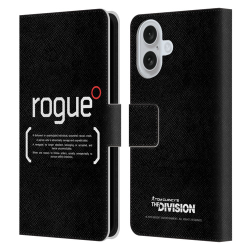 Tom Clancy's The Division Dark Zone Rouge 1 Leather Book Wallet Case Cover For Apple iPhone 16