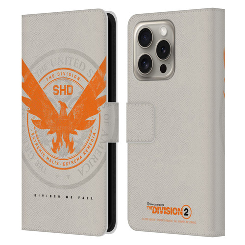Tom Clancy's The Division 2 Key Art Phoenix US Seal Leather Book Wallet Case Cover For Apple iPhone 16 Pro
