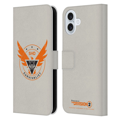Tom Clancy's The Division 2 Logo Art Survivalist Leather Book Wallet Case Cover For Apple iPhone 16 Plus