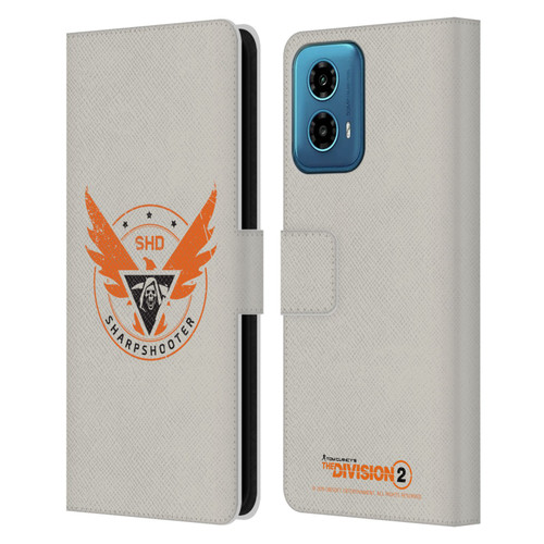 Tom Clancy's The Division 2 Logo Art Sharpshooter Leather Book Wallet Case Cover For Motorola Moto G34 5G