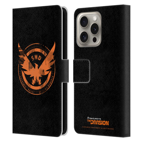 Tom Clancy's The Division Key Art Logo Black Leather Book Wallet Case Cover For Apple iPhone 16 Pro
