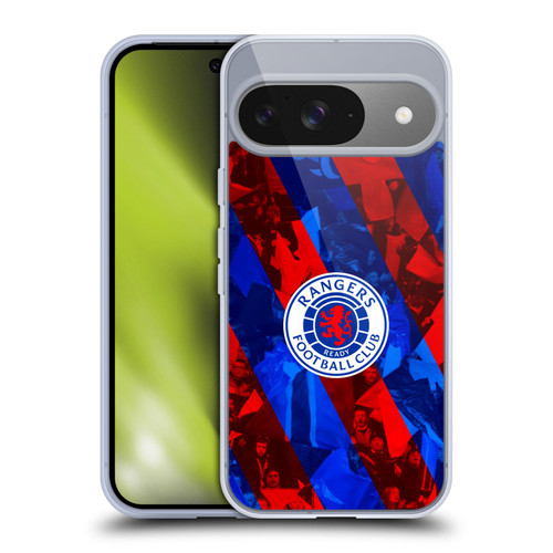 Rangers FC Crest Stadium Stripes Soft Gel Case for Google Pixel 9 / Pixel 9 Pro