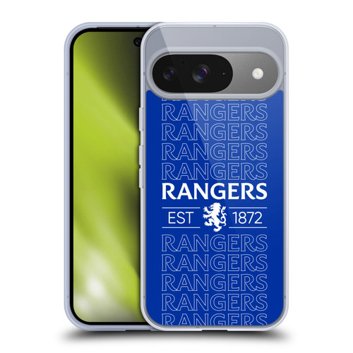 Rangers FC Crest Typography Soft Gel Case for Google Pixel 9 / Pixel 9 Pro