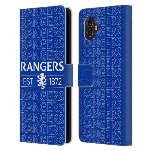 Rangers FC Crest Typography Leather Book Wallet Case Cover For Samsung Galaxy Xcover6 Pro/Pro2