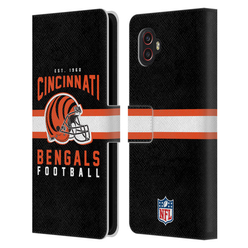 NFL Cincinnati Bengals Graphics Helmet Typography Leather Book Wallet Case Cover For Samsung Galaxy Xcover6 Pro/Pro2