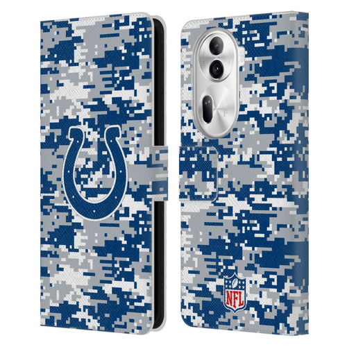NFL Indianapolis Colts Graphics Digital Camouflage Leather Book Wallet Case Cover For OPPO Reno11