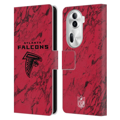NFL Atlanta Falcons Graphics Coloured Marble Leather Book Wallet Case Cover For OPPO Reno11