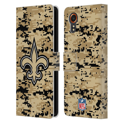 NFL New Orleans Saints Graphics Digital Camouflage Leather Book Wallet Case Cover For Samsung Galaxy Xcover7 5G