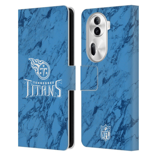 NFL Tennessee Titans Graphics Coloured Marble Leather Book Wallet Case Cover For OPPO Reno11