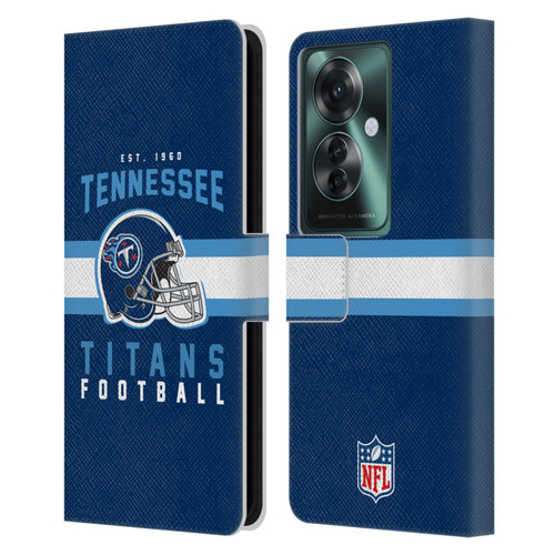 NFL Tennessee Titans Graphics Helmet Typography Leather Book Wallet Case Cover For OPPO Reno11 F 5G / F25 Pro 5G