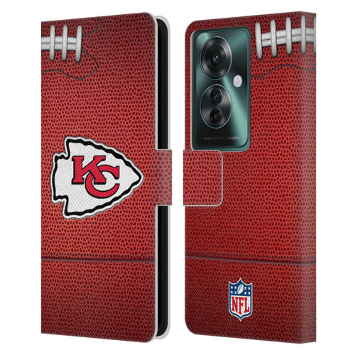 NFL Kansas City Chiefs Graphics Football Leather Book Wallet Case Cover For OPPO Reno11 F 5G / F25 Pro 5G