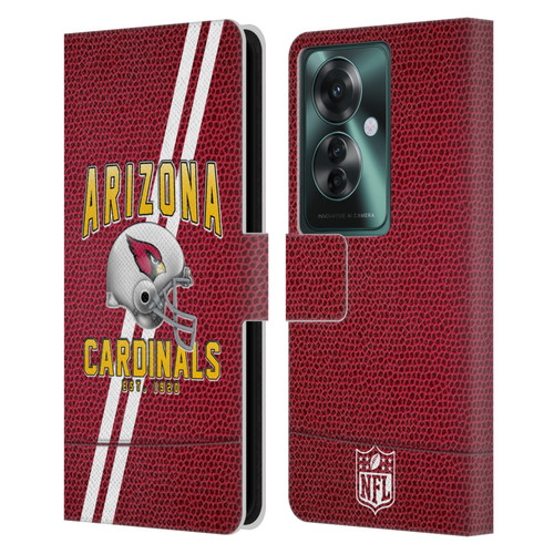 NFL Arizona Cardinals Logo Art Football Stripes Leather Book Wallet Case Cover For OPPO Reno11 F 5G / F25 Pro 5G