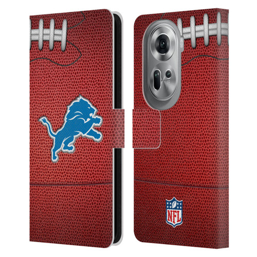 NFL Detroit Lions Graphics Football Leather Book Wallet Case Cover For OPPO Reno11 Pro