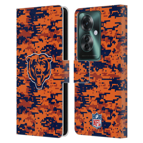 NFL Chicago Bears Graphics Digital Camouflage Leather Book Wallet Case Cover For OPPO Reno11 F 5G / F25 Pro 5G