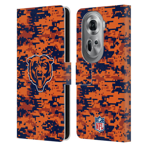 NFL Chicago Bears Graphics Digital Camouflage Leather Book Wallet Case Cover For OPPO Reno11 Pro