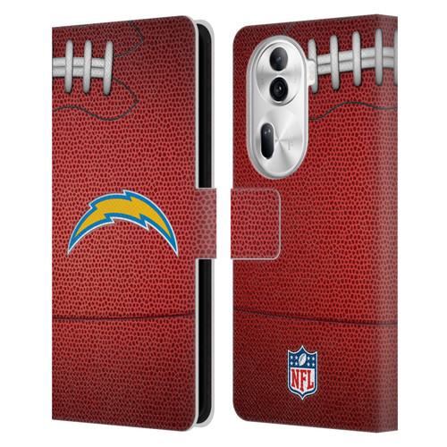 NFL Los Angeles Chargers Graphics Football Leather Book Wallet Case Cover For OPPO Reno11