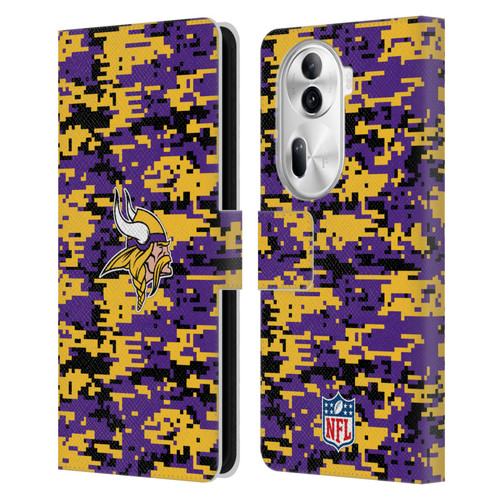 NFL Minnesota Vikings Graphics Digital Camouflage Leather Book Wallet Case Cover For OPPO Reno11