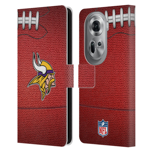 NFL Minnesota Vikings Graphics Football Leather Book Wallet Case Cover For OPPO Reno11 Pro