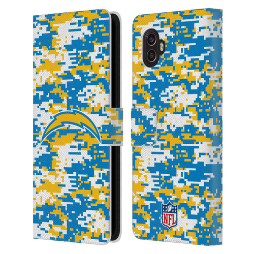 NFL Los Angeles Chargers Graphics Digital Camouflage Leather Book Wallet Case Cover For Samsung Galaxy Xcover6 Pro/Pro2
