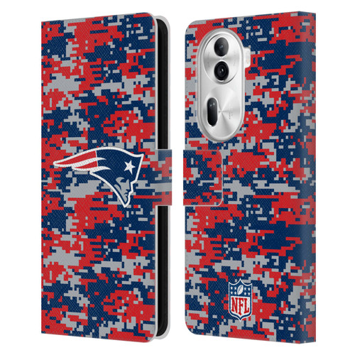 NFL New England Patriots Graphics Digital Camouflage Leather Book Wallet Case Cover For OPPO Reno11