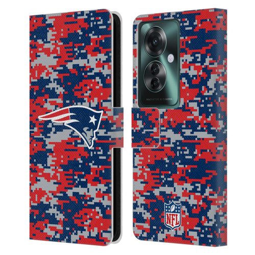 NFL New England Patriots Graphics Digital Camouflage Leather Book Wallet Case Cover For OPPO Reno11 F 5G / F25 Pro 5G