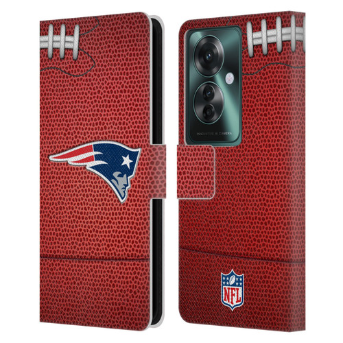 NFL New England Patriots Graphics Football Leather Book Wallet Case Cover For OPPO Reno11 F 5G / F25 Pro 5G