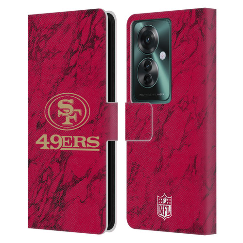 NFL San Francisco 49ers Graphics Coloured Marble Leather Book Wallet Case Cover For OPPO Reno11 F 5G / F25 Pro 5G