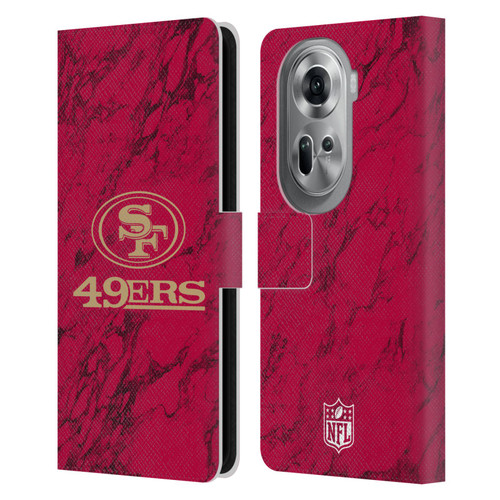 NFL San Francisco 49ers Graphics Coloured Marble Leather Book Wallet Case Cover For OPPO Reno11 Pro