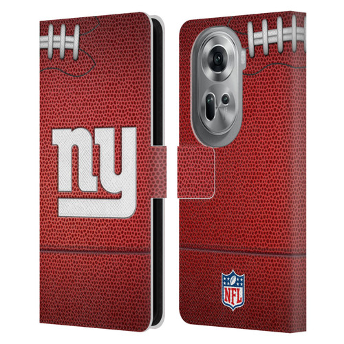 NFL New York Giants Graphics Football Leather Book Wallet Case Cover For OPPO Reno11 Pro