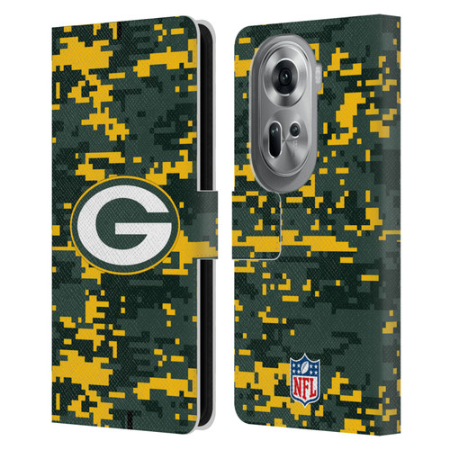NFL Green Bay Packers Graphics Digital Camouflage Leather Book Wallet Case Cover For OPPO Reno11 Pro