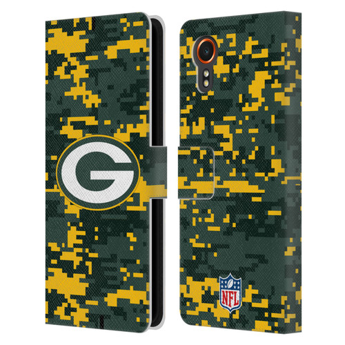 NFL Green Bay Packers Graphics Digital Camouflage Leather Book Wallet Case Cover For Samsung Galaxy Xcover7 5G