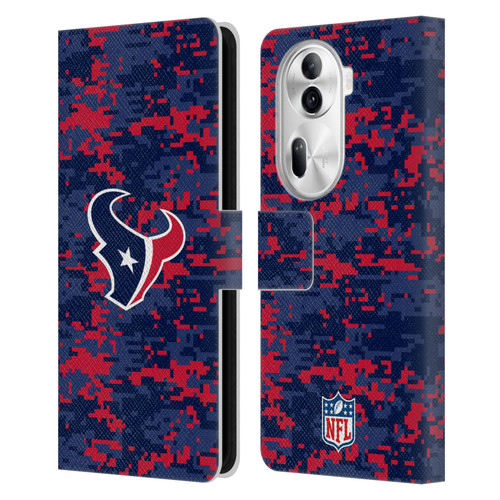 NFL Houston Texans Graphics Digital Camouflage Leather Book Wallet Case Cover For OPPO Reno11