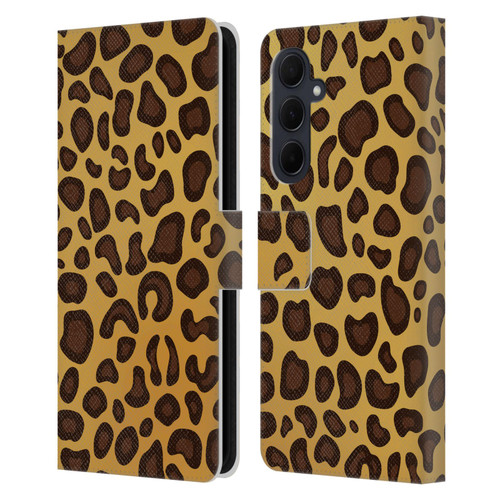 Haroulita Animal Prints Leopard Leather Book Wallet Case Cover For Samsung Galaxy A35 5G