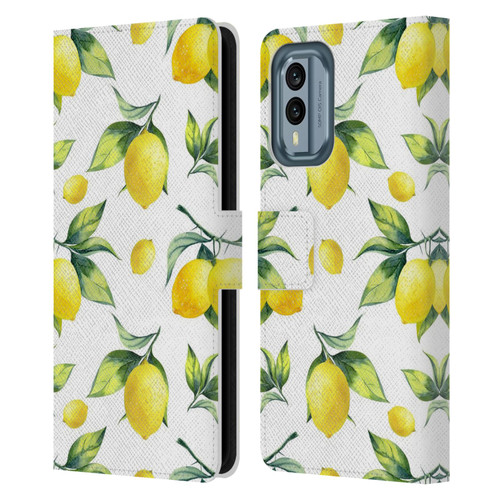 Haroulita Fruits White Lemons Leather Book Wallet Case Cover For Nokia X30