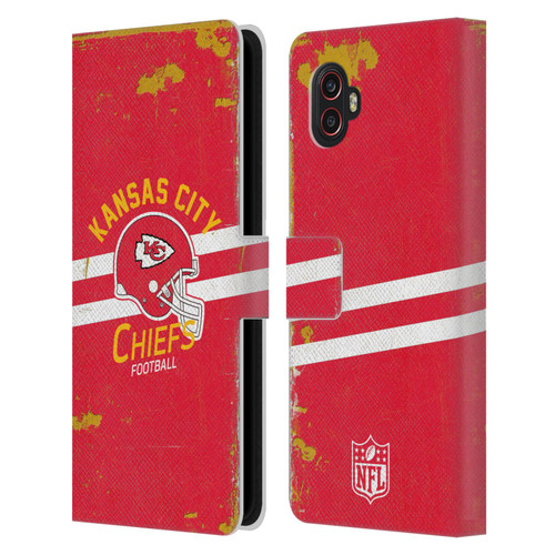 NFL Kansas City Chiefs Logo Art Helmet Distressed Leather Book Wallet Case Cover For Samsung Galaxy Xcover6 Pro/Pro2