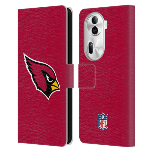 NFL Arizona Cardinals Logo Plain Leather Book Wallet Case Cover For OPPO Reno11