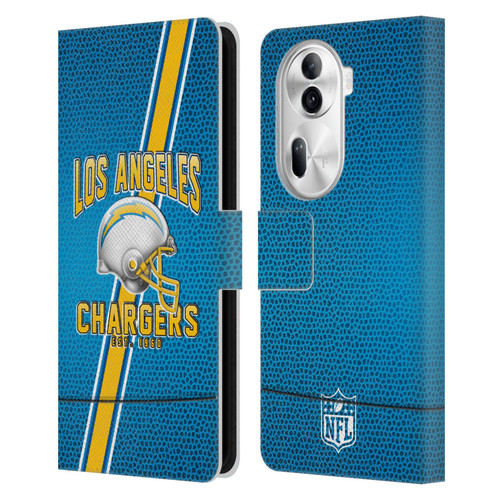 NFL Los Angeles Chargers Logo Art Football Stripes Leather Book Wallet Case Cover For OPPO Reno11