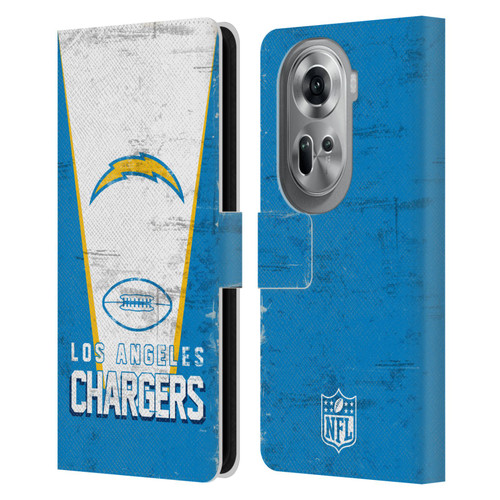 NFL Los Angeles Chargers Logo Art Banner Leather Book Wallet Case Cover For OPPO Reno11 Pro