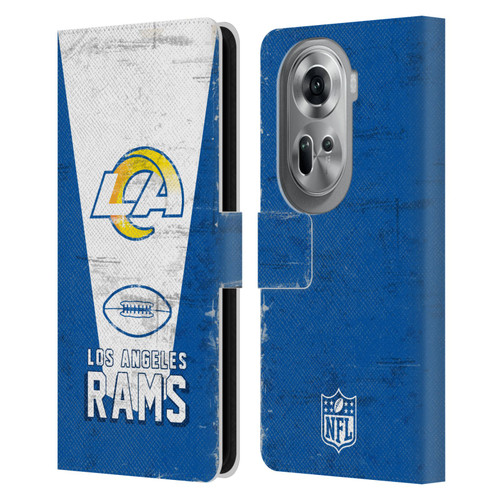 NFL Los Angeles Rams Logo Art Banner 100th Leather Book Wallet Case Cover For OPPO Reno11 Pro