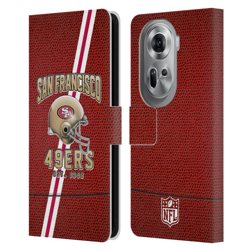 NFL San Francisco 49ers Logo Art Football Stripes Leather Book Wallet Case Cover For OPPO Reno11 Pro