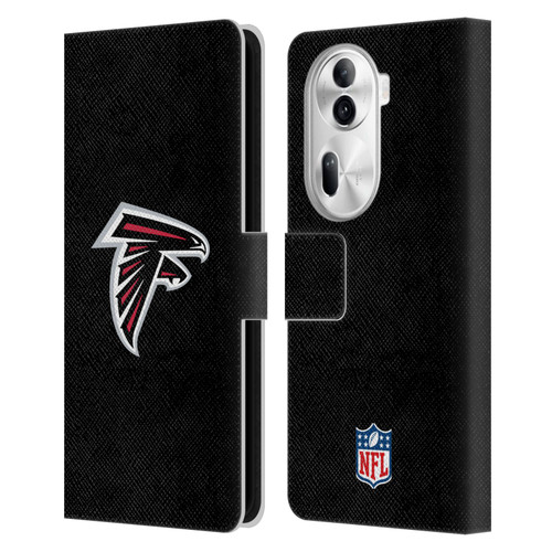 NFL Atlanta Falcons Logo Plain Leather Book Wallet Case Cover For OPPO Reno11