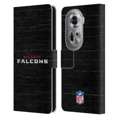 NFL Atlanta Falcons Logo Distressed Look Leather Book Wallet Case Cover For OPPO Reno11 Pro